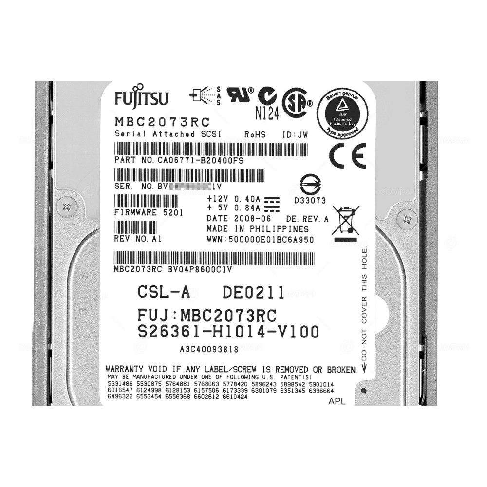A3C40093818 FUJITSU 73GB 15K 3G SAS 2.5 SFF HOT-SWAP